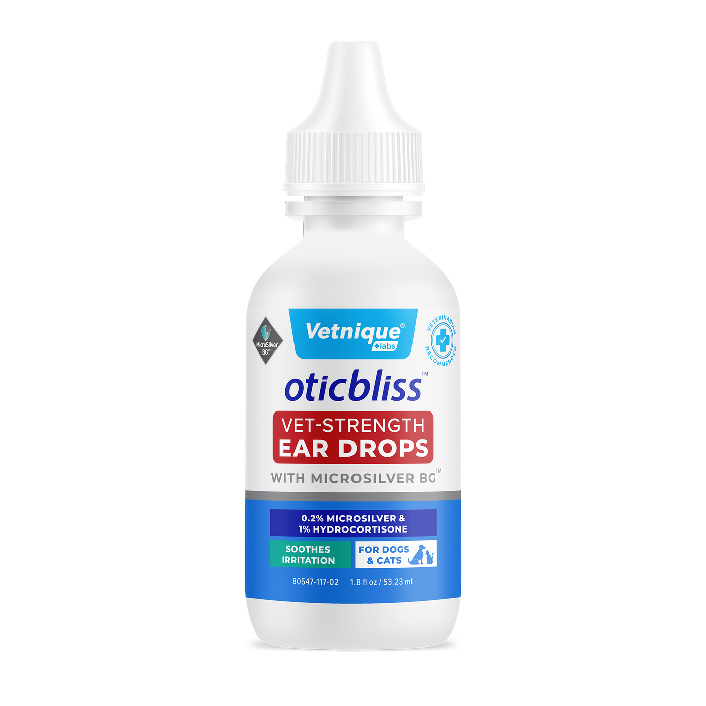 NEW Oticbliss Vet-Strength Pet Ear Drops with MicroSilver BG™