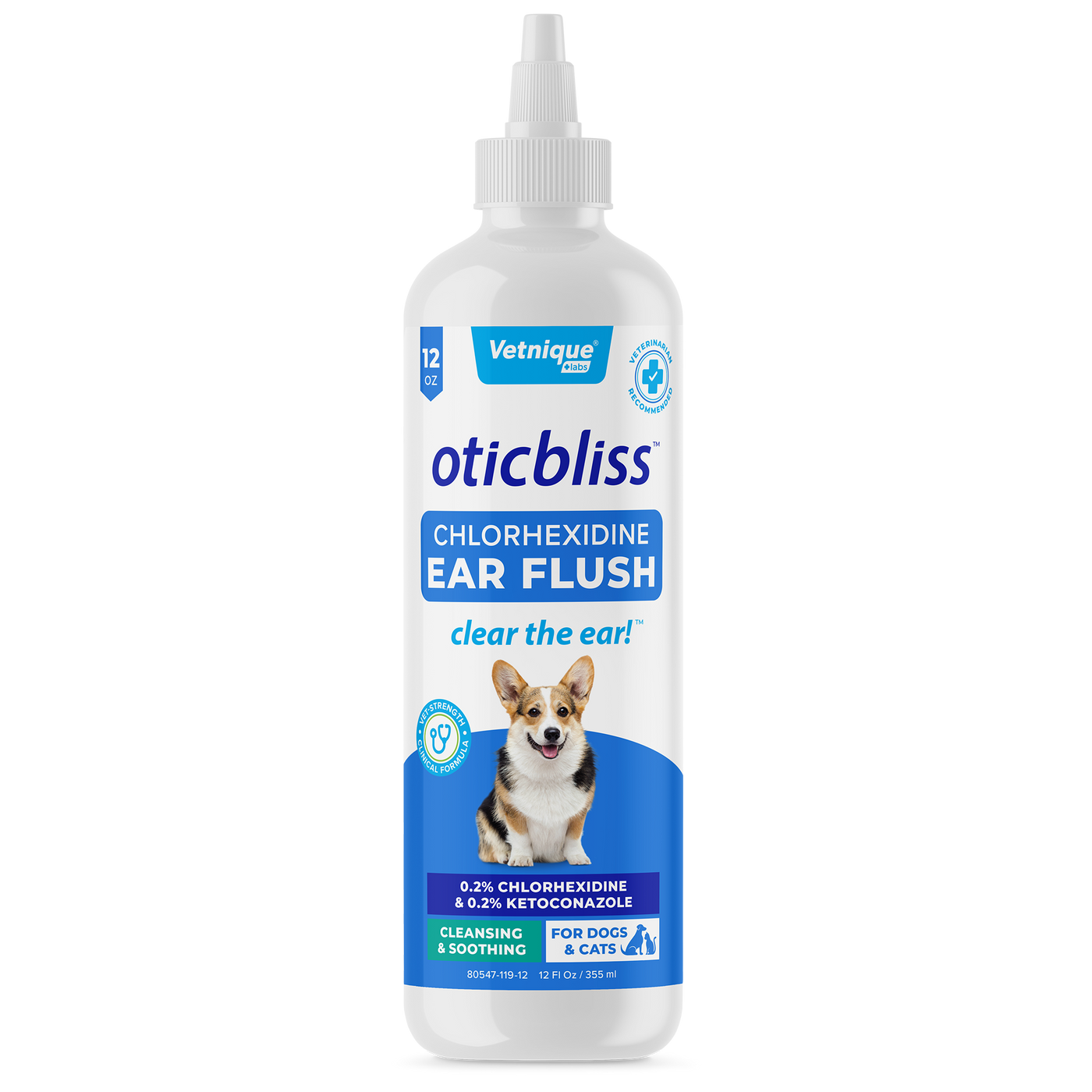 Oticbliss™ Anti-Bacterial & Anti-Fungal Medicated Ear Flush for Dogs