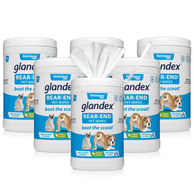 6 Pack 75 Count Glandex Rear End Pet Wipes