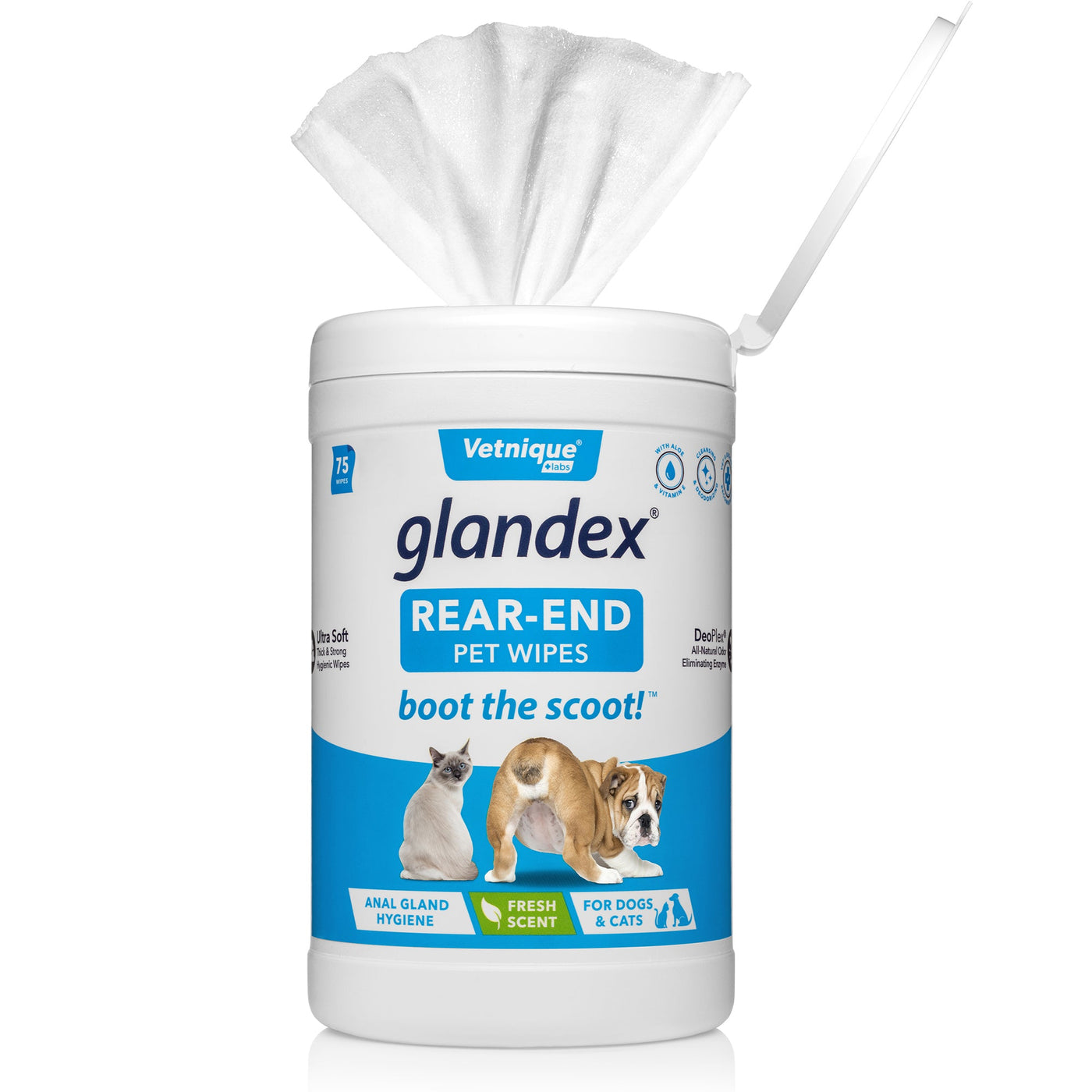Glandex Rear-End Wipes Packaging