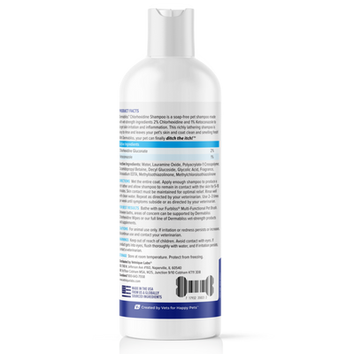 Back of packaging - Dermabliss™ Anti-Bacterial & Anti-Fungal Chlorhexidine Shampoo