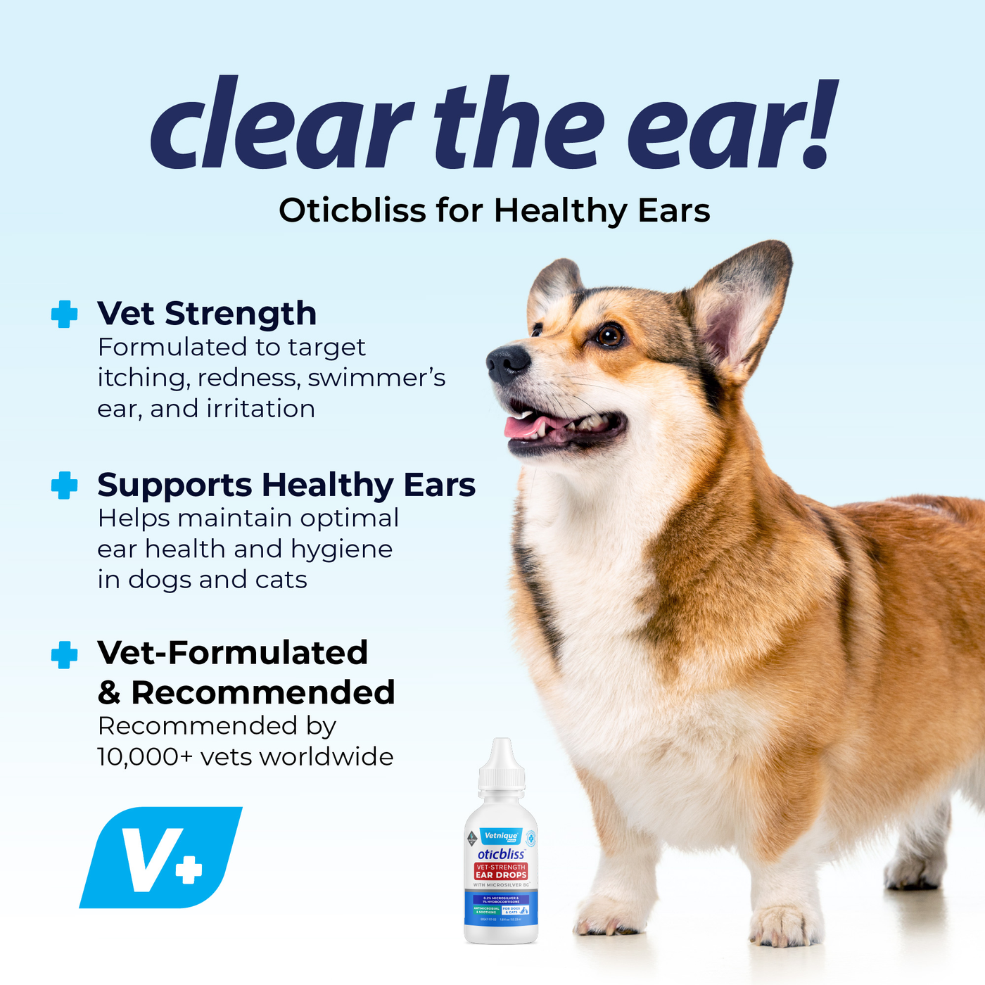 NEW Oticbliss Vet-Strength Pet Ear Drops with MicroSilver BG™