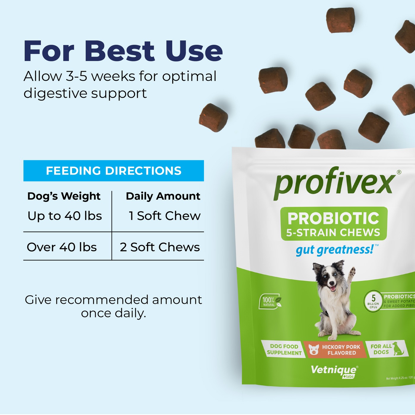 Profivex® Five Strain Probiotic Soft Chew Treats for Dogs